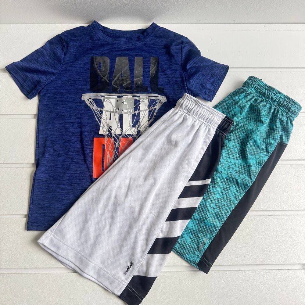 Reebok Boys T-Shirt & Athletic Shorts & Basketball Shorts Lot Size Medium 10/12
